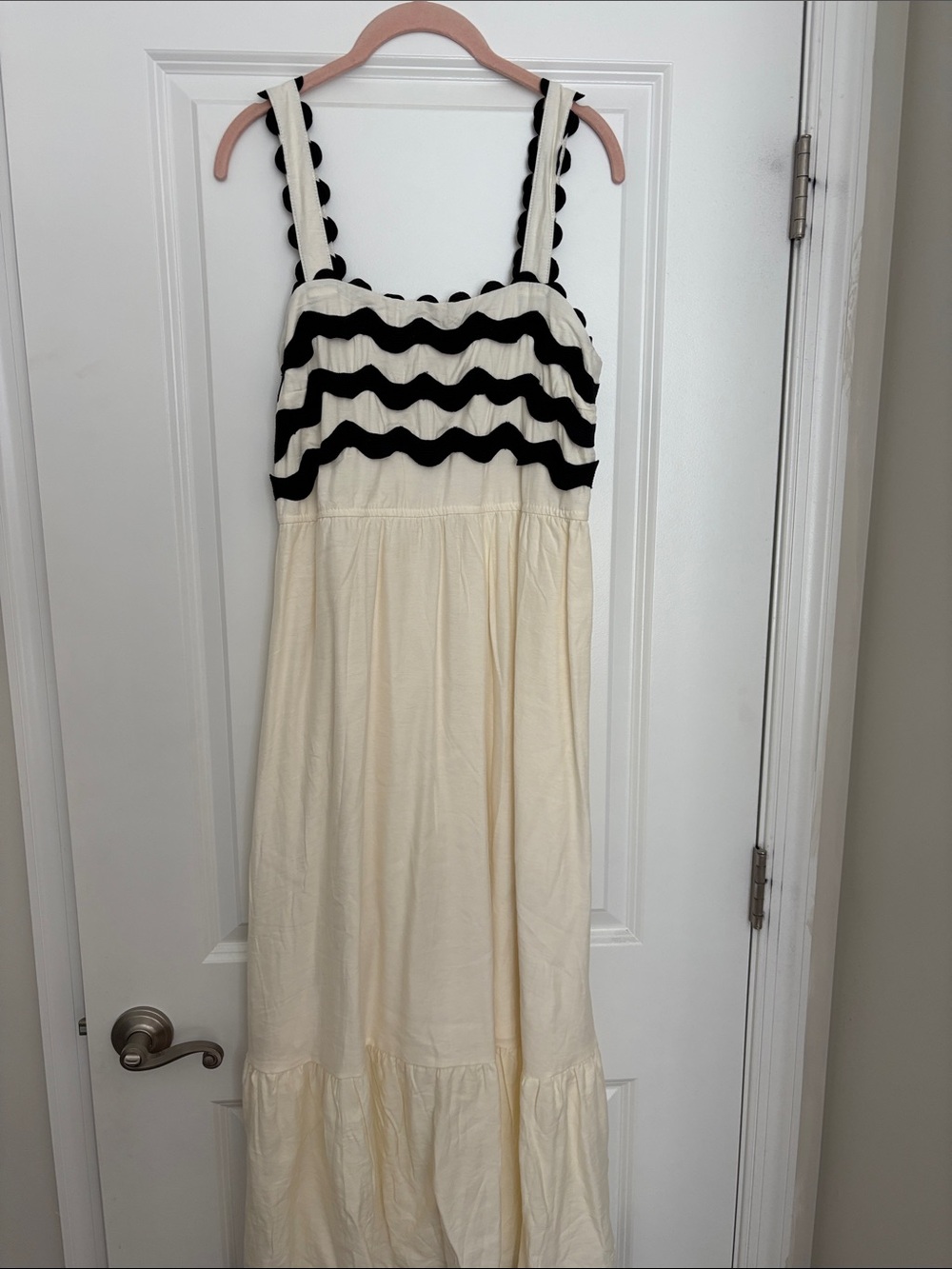 mine Cream Dress with Black Trim